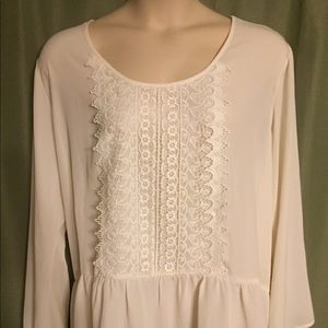 Silk white blouse Chelsea studio size 3x.
